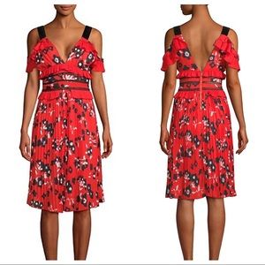 Haute Rogue Cold Shoulder Floral Midi Dress NWT